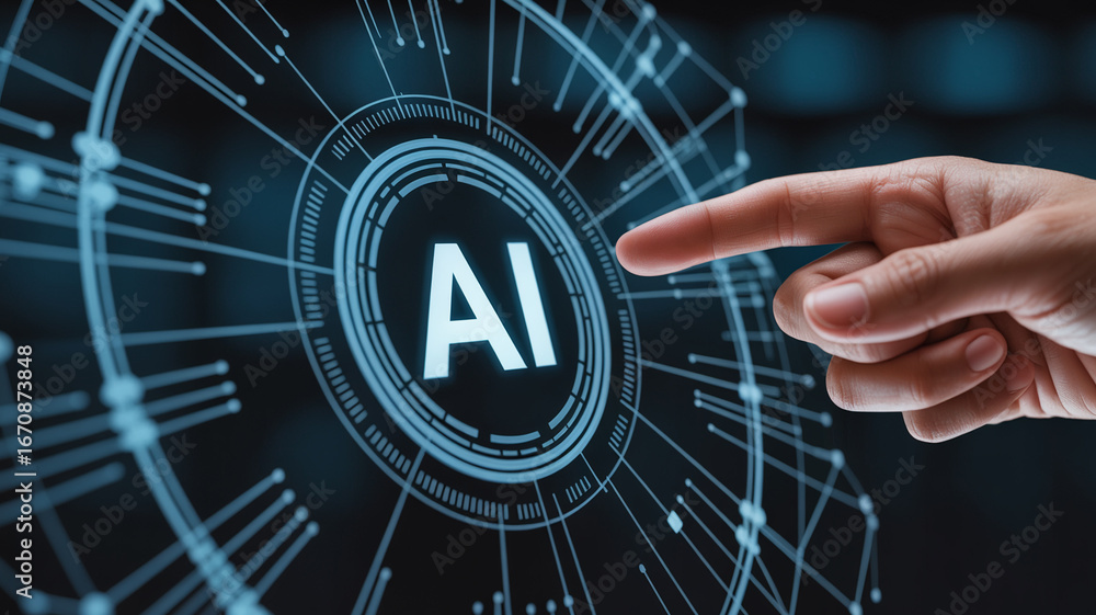 Aufkleber artificial intelligence ai technology concept digital transformation and machine learning 10101