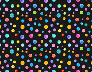 Vibrant colorful polka dots on black background (1)
