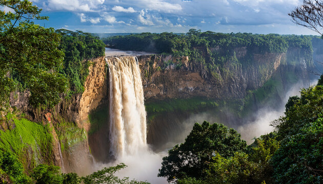 kaieteur waterfall one of the tallest falls in the world at potaro river guyana