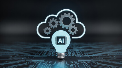 Ai cloud computing technology innovation machine learning and automation concept for business growth