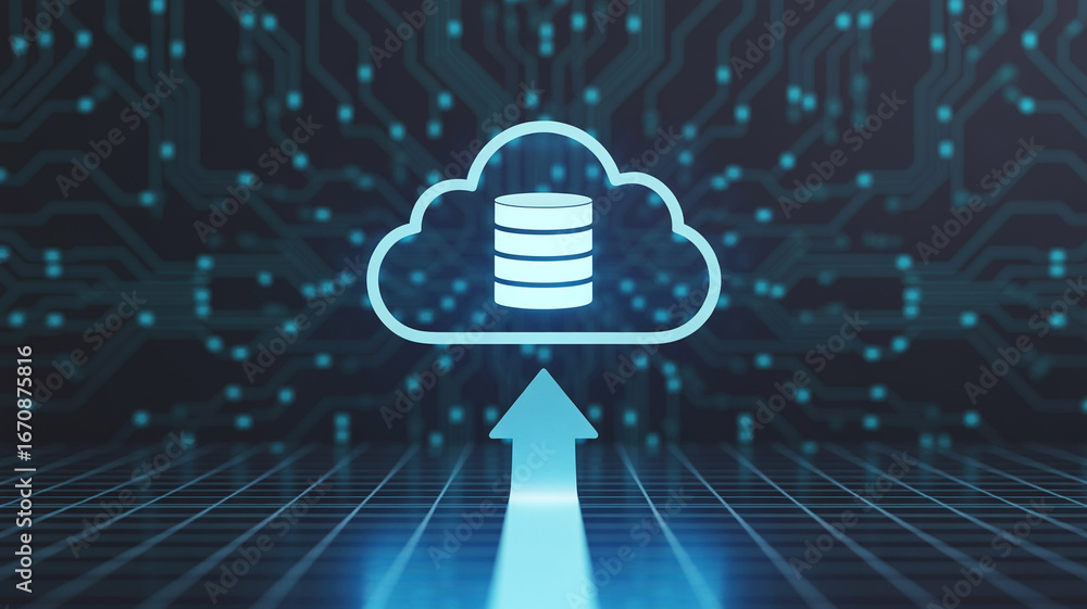 Aufkleber cloud database storage solutions for business data management and backup services online access syst