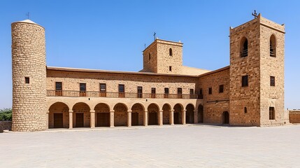 Fototapeta premium Ancient Monastery Courtyard Architectural Photography