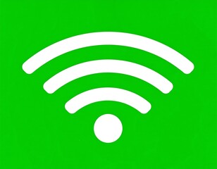 Wireless signal icon on a green background