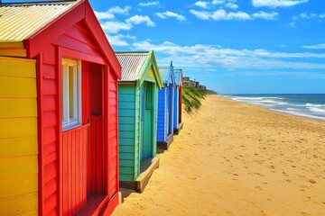 Fototapeta premium Melbourne's Brighton Beach is home to a house known for its vibrant colors