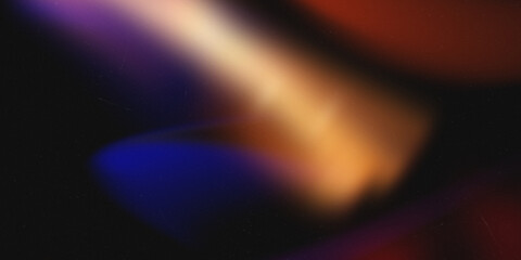 Cosmic retro light leak texture with soft blur and glowing gradient in orange, blue and red....