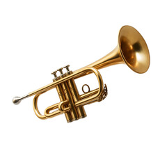 Naklejka premium Brass Trumpet Musical Instrument Isolated on White Background