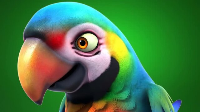 Colorful parrot cartoon illustration