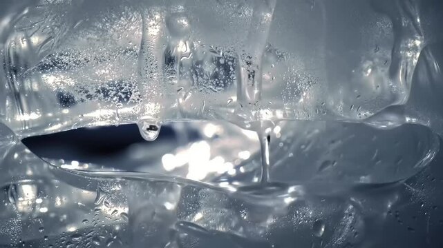 Ice crystal texture close up