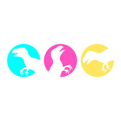 3 Velociraptor T-Rex Tyrannosaurus Dinosaur Dino Raptor Team Friends Logo