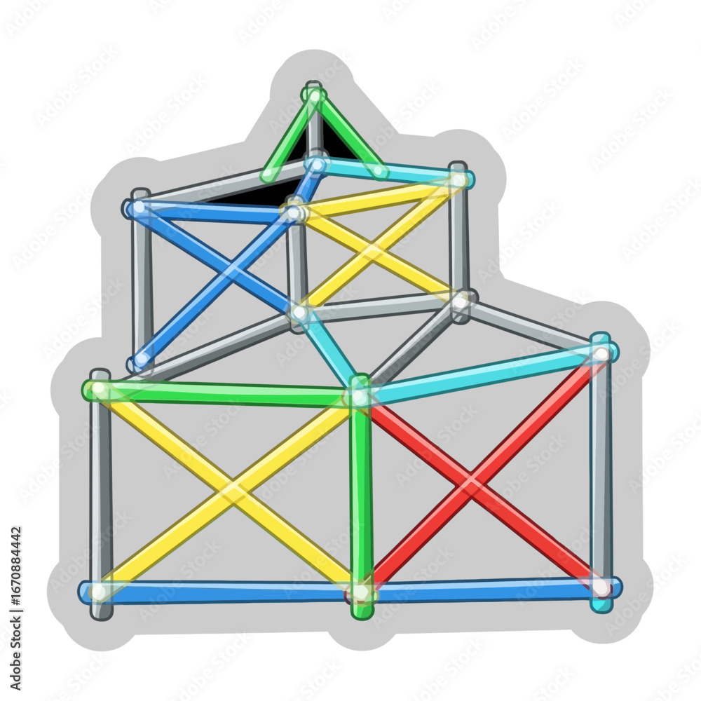 Poster structure building construction framework business concept vector