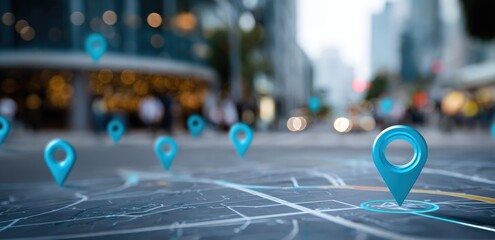 City map with location markers