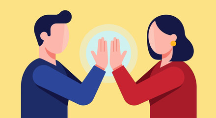 Two people giving a high five, symbolizing teamwork and collaboration.