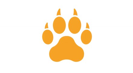 Orange animal paw print graphic design