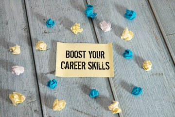 Boost your career text concept isolated over white background
