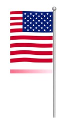Fototapeta premium Illustration of an American flag on a pole