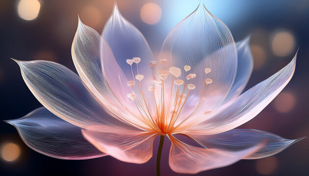 a digital abstract flower with translucent petals - Powered by Adobe