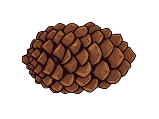 A brown pinecone illustration. An isolated nature icon for autumn, winter, and forest concepts. A natural decoration for Christmas and holiday designs. Generative AI