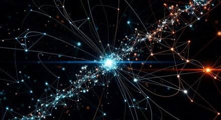 Obraz premium Dynamic network interconnection abstract technology design