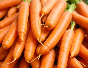 Fresh Orange Carrots Harvest Pile.