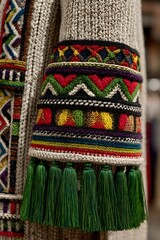 Vibrant Ethnic Trim and Tassel Detail