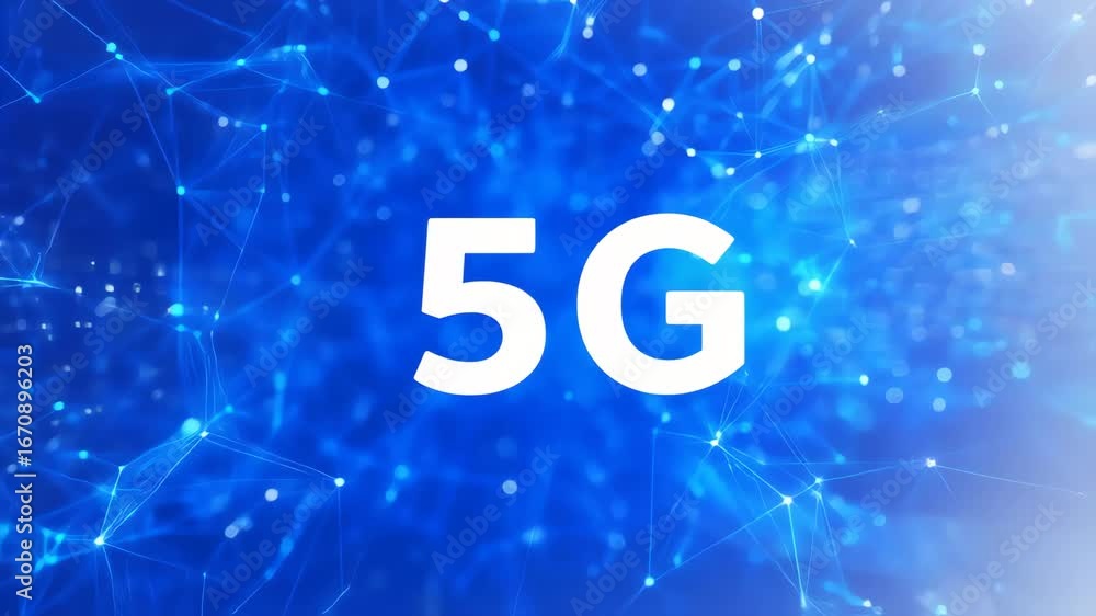 Poster abstract digital network background with 5g text