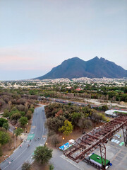 Cerro de la Silla Mountain with City and Road in Foreground