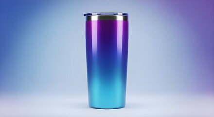 Gradient Insulated Tumbler on Blue and Purple Background