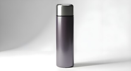 Modern Stainless Steel Tumbler on White Background