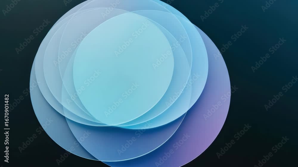 Poster glowing blue and purple rings in motion blur, creating a dynamic circle pattern against dark backgro