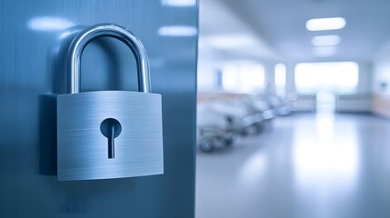 Hospital Security Padlock Door Medical Privacy Closeup