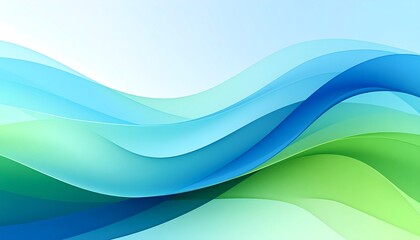 Abstract Blue Green Waves Background. (1)
