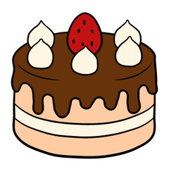 Delicious Strawberry Chocolate Cake with Strawberry Topping