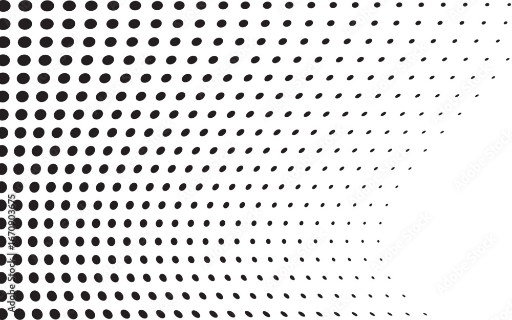 Poster curved halftone dots background. vector background featuring curved halftone dots, creating a modern