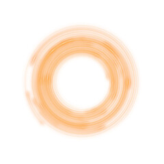 Orange circular ring light effect with transparent background
