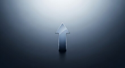 Fototapeta premium Upward arrow symbolizing growth and progress on gradient background business finance