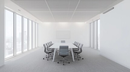 Fototapeta premium White modern meeting room interior