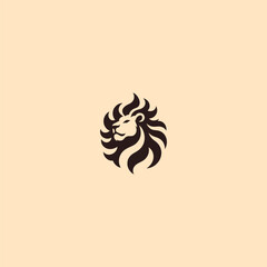 Obraz premium Minimalist lion flame silhouette logo design. 