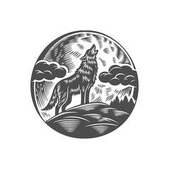 Howling Wolf at the Moon