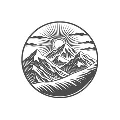 Sun Over Snow-Capped Mountains