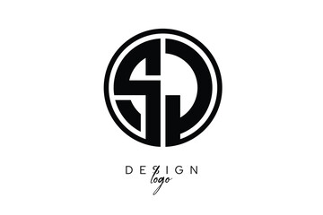 SU Circular Monogram Logo Modern Black & White Emblem for Luxury Branding & Elegant Visual Identity