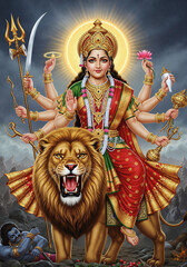 Durga Mata Idol &ndash; Divine Sherawali for Navratri

