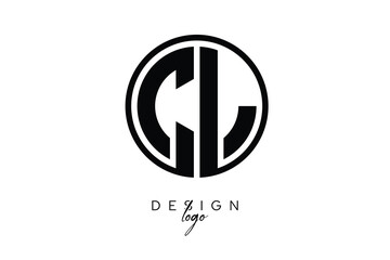 CL Circular Monogram Logo Modern Black & White Emblem for Luxury Branding & Elegant Visual Identity
