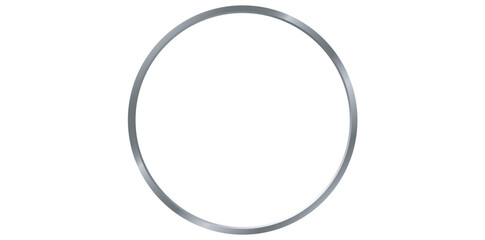 Realistic Silver Metal Ring Vector Illustration.	