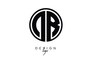 DB Circular Monogram Logo Modern Black & White Emblem for Luxury Branding & Elegant Visual Identity