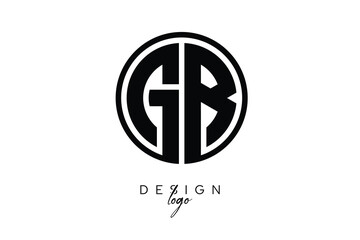 GB Circular Monogram Logo Modern Black & White Emblem for Luxury Branding & Elegant Visual Identity