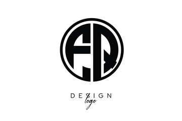FQ Circular Monogram Logo Modern Black & White Emblem for Luxury Branding & Elegant Visual Identity