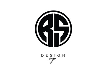Obraz premium RZ Circular Monogram Logo Modern Black & White Emblem for Luxury Branding & Elegant Visual Identity