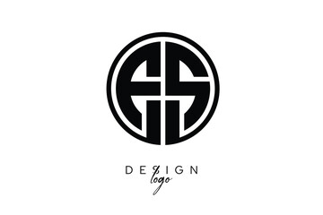 EZ Circular Monogram Logo Modern Black & White Emblem for Luxury Branding & Elegant Visual Identity