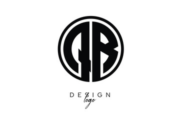QR Circular Monogram Logo Modern Black & White Emblem for Luxury Branding & Elegant Visual Identity