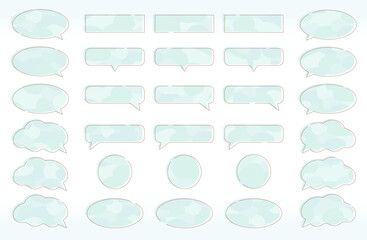 さわやかなブルー系の吹き出しセット